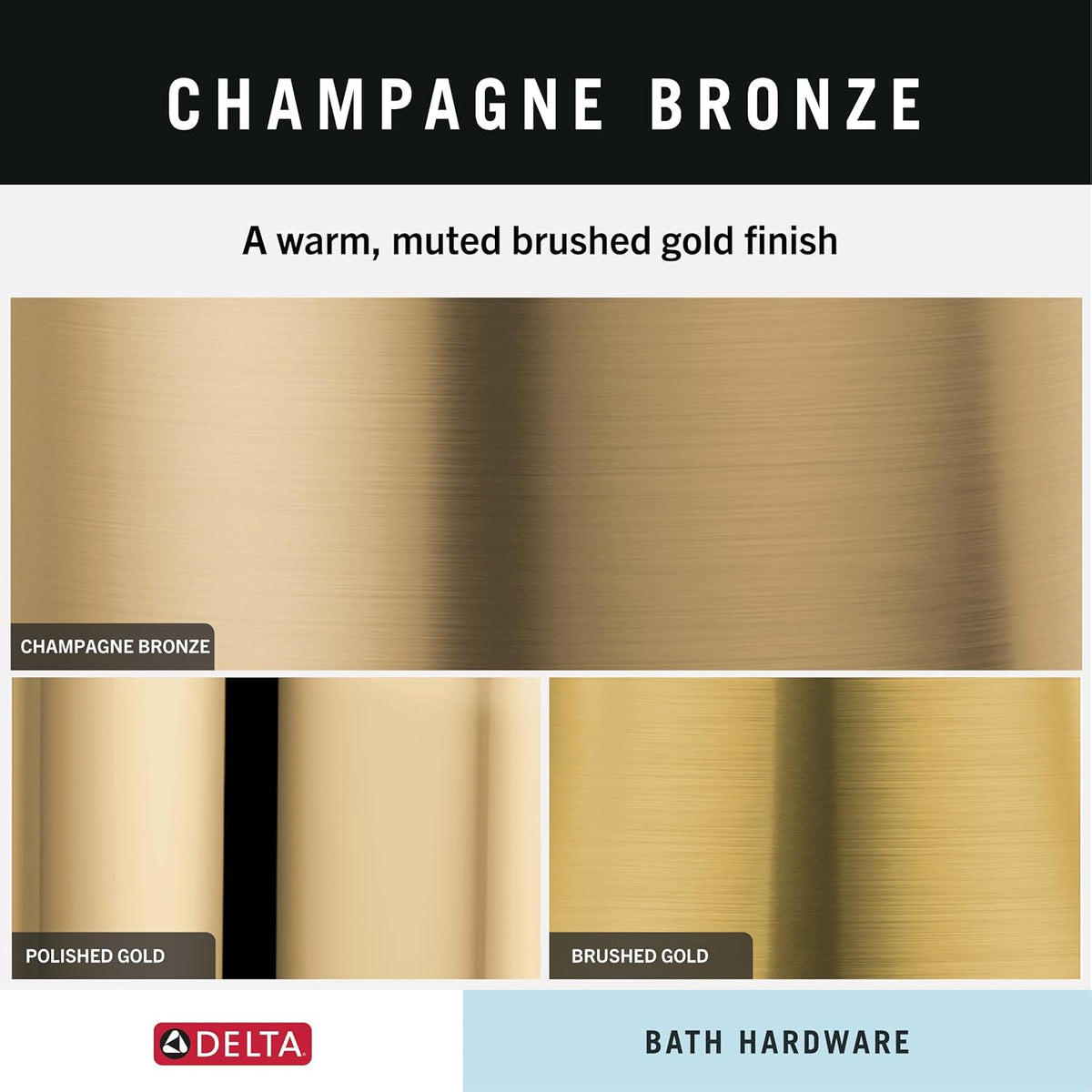 Delta Single Towel Hook for Bathroom or Kitchen| Champagne Bronze | Lahara Accessories