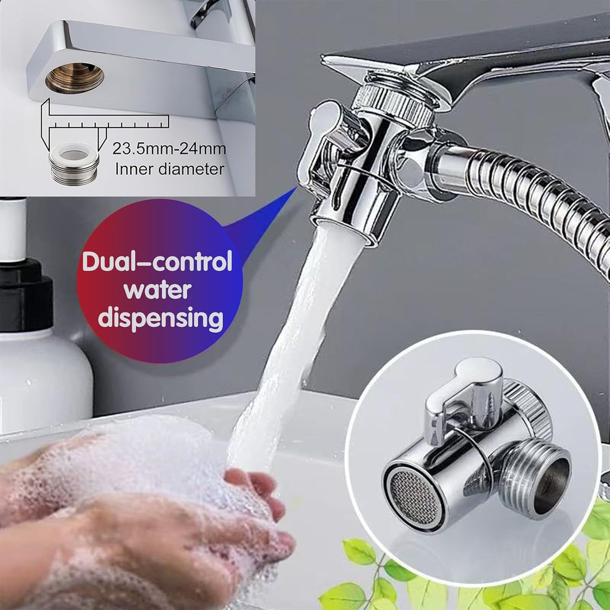 Bidet Stainless Steel Hand Shower Set, Bathroom Bidet Attachment with Faucet Dispenser, 59 inches Hose and Hand Shower Holder