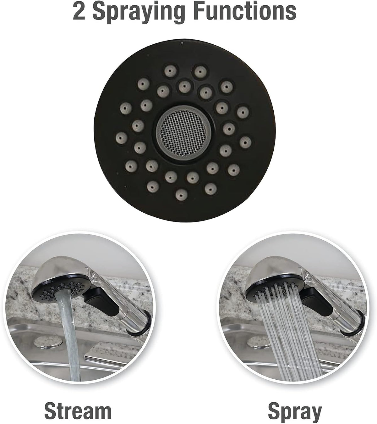 DANCO Kitchen Center Pullout Spray Head, Brushed Nickel, 1-Pack (10409)