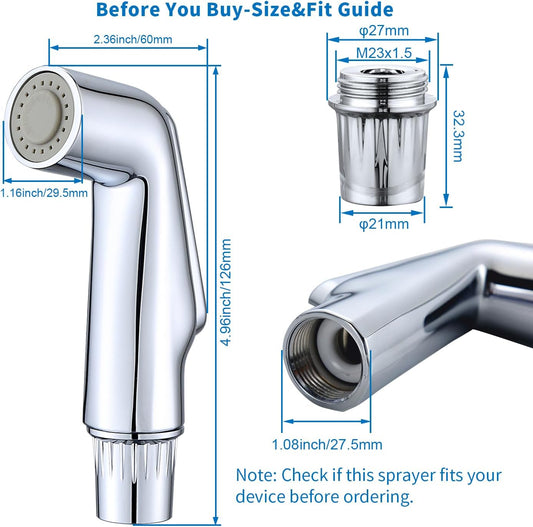 Kitchen Sink Sprayer Replacement Head, Side Spray Attachment for Faucet, Pull Out Spray Nozzle Head, Easy Install, Chrome