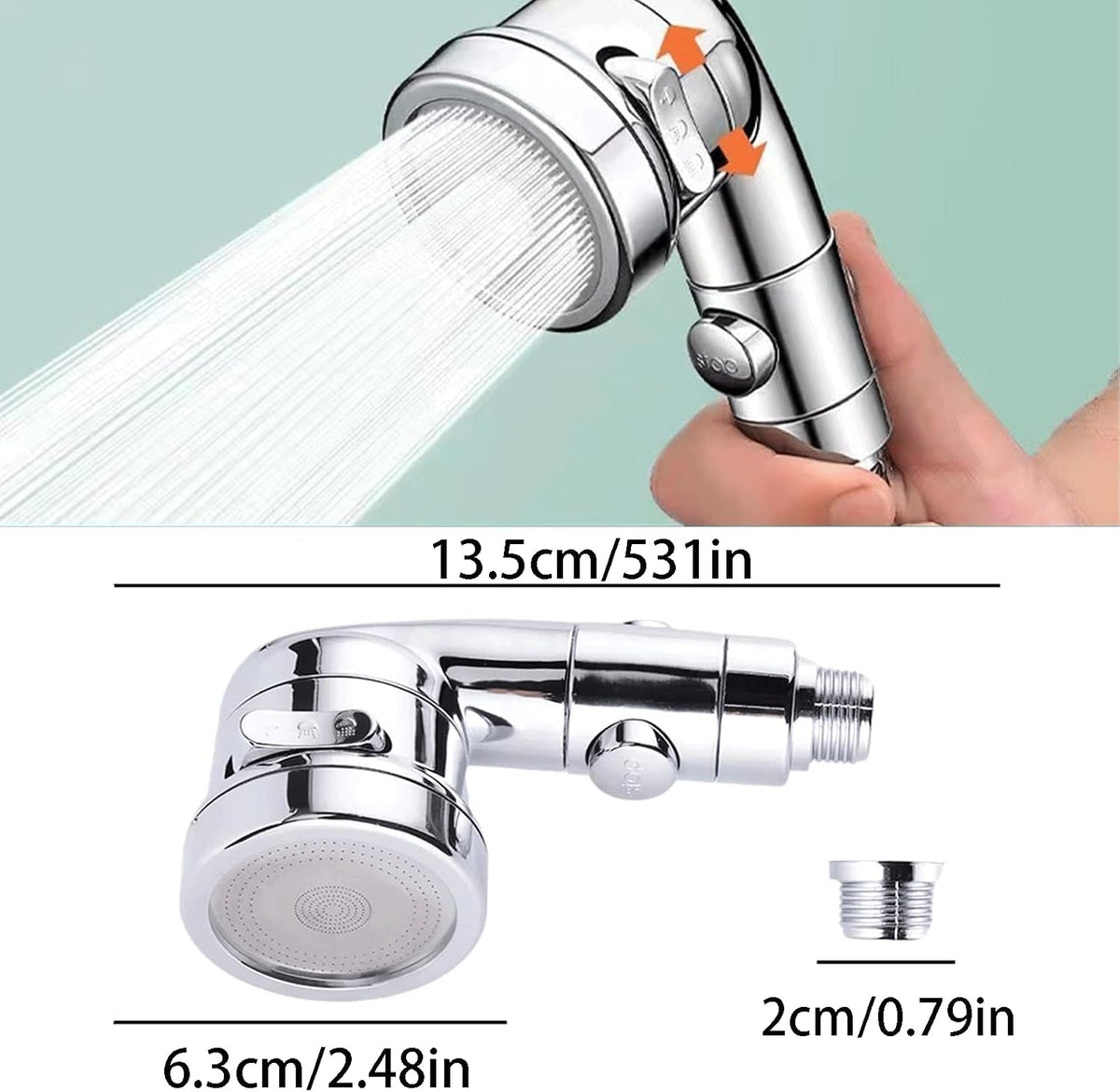 Sink Faucet Sprayer Attachment - Salon Shampoo Bowl Spray Head, Pedicure Chair Shower Head With Stop Water-saving Function, Adjustable Handheld Sprayer for Salon & Spa Chairs