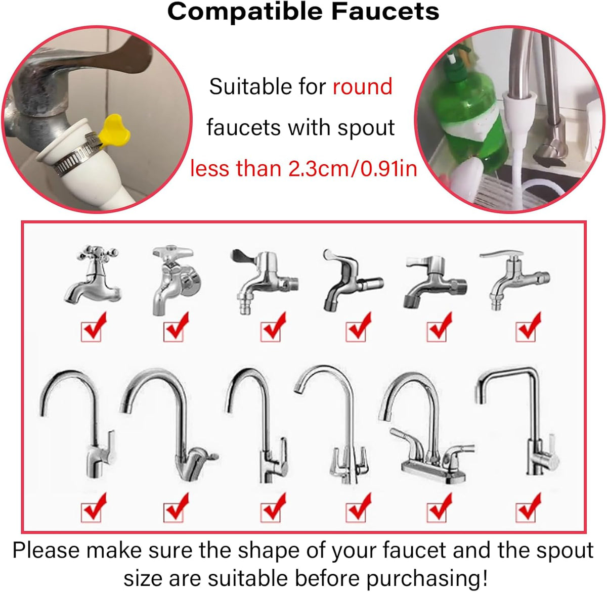 9.84FT/3M Sink Spray Rubber Hose,Sink Hose Sprayer Attachment for Washing