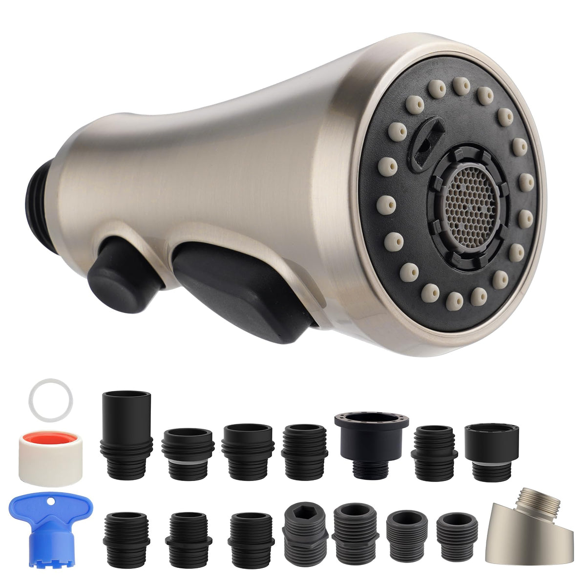 Hibbent Pull Down Spray Head for Kitchen Faucet, 3-Function Sink Nozzle