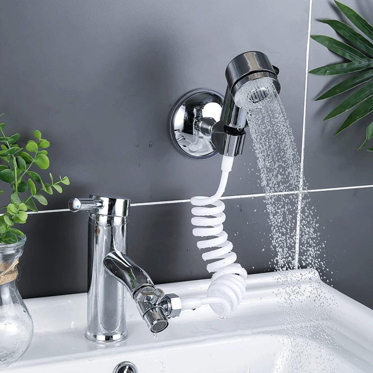 Sink Faucet Sprayer Attachment,Salon Shampoo Bowl Spray Head Side Control Button Pedicure Chair Sprayer Shower Head Adjustable Hair Washing Handheld Shower Head Salon & Spa Chairs Sprayer Head