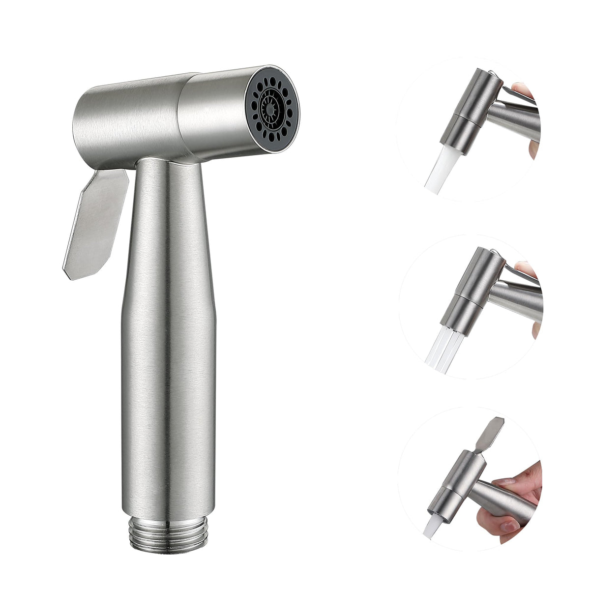 Handheld Bidet Sprayer Head(4-Function, 1-Pack, Brushed Nickel)