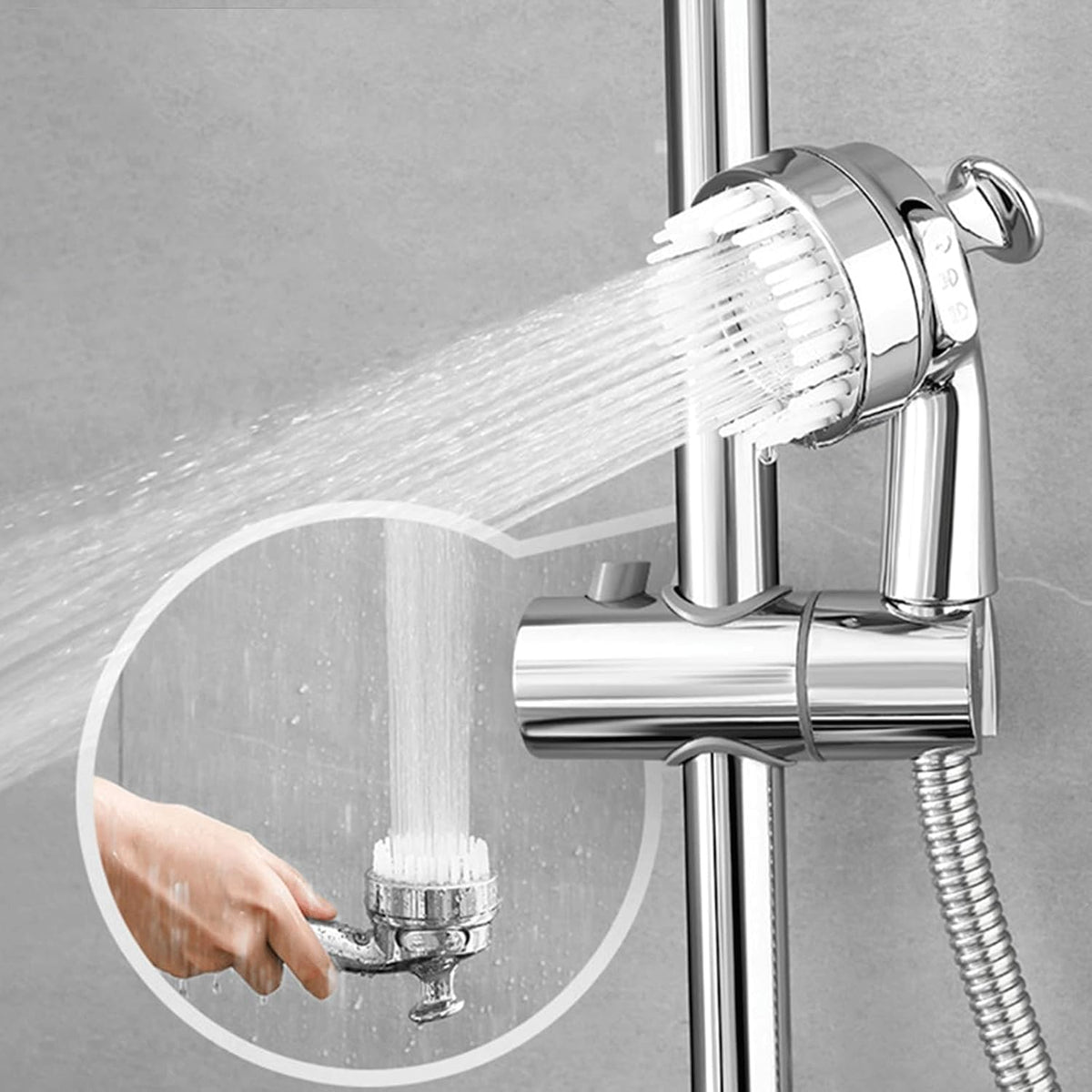 Sink Faucet Sprayer Attachment,Salon Shampoo Bowl Spray Head Side Control Button Pedicure Chair Sprayer Shower Head Adjustable Handheld Shower Head Salon & Spa Chairs Sprayer Head with Meridian brush
