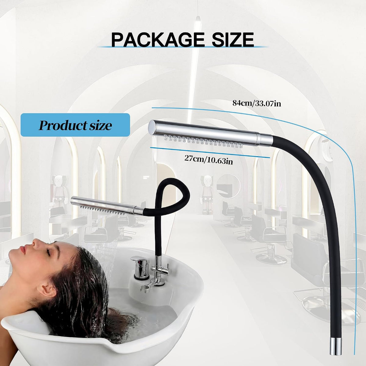 Hands-Free Shampoo Sprayer Head Salon Sink Attachment