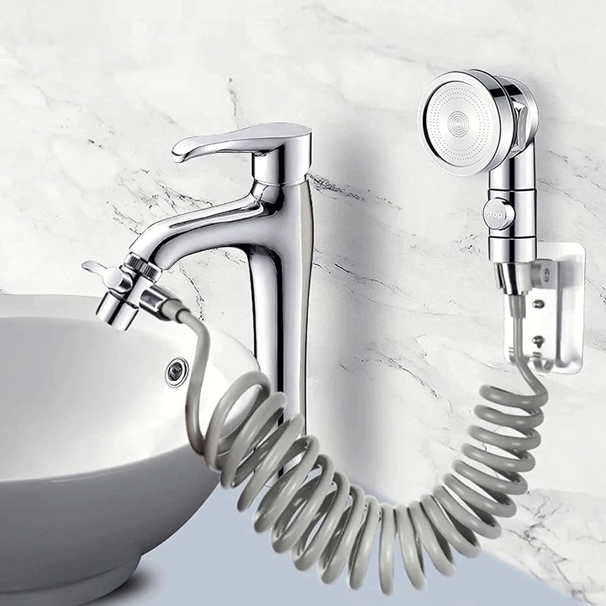 Sink Faucet Sprayer Attachment - Salon Shampoo Bowl Spray Head, Pedicure Chair Shower Head With Stop Water-saving Function, Adjustable Handheld Sprayer for Salon & Spa Chairs