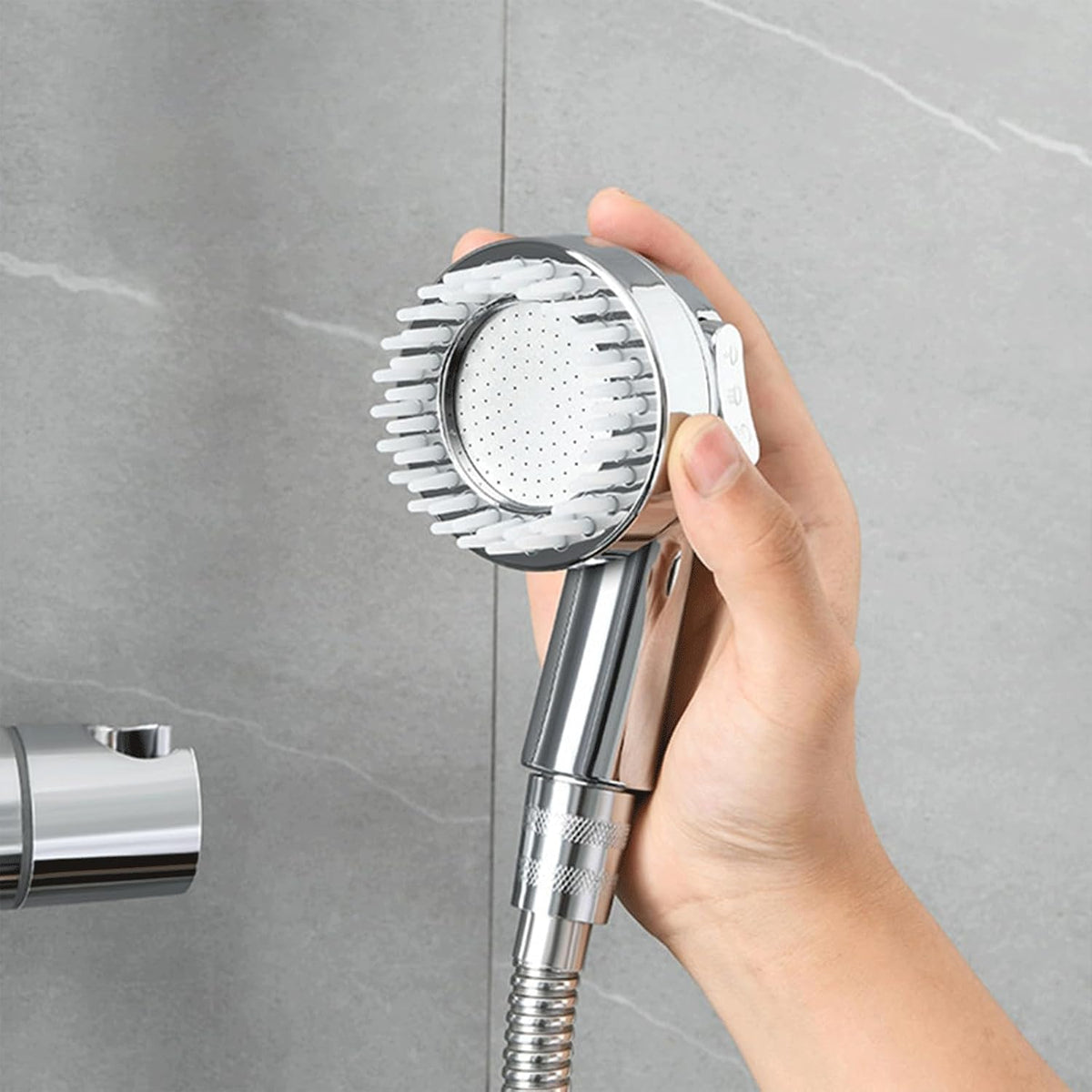 Sink Faucet Sprayer Attachment,Salon Shampoo Bowl Spray Head Side Control Button Pedicure Chair Sprayer Shower Head Adjustable Handheld Shower Head Salon & Spa Chairs Sprayer Head with Meridian brush