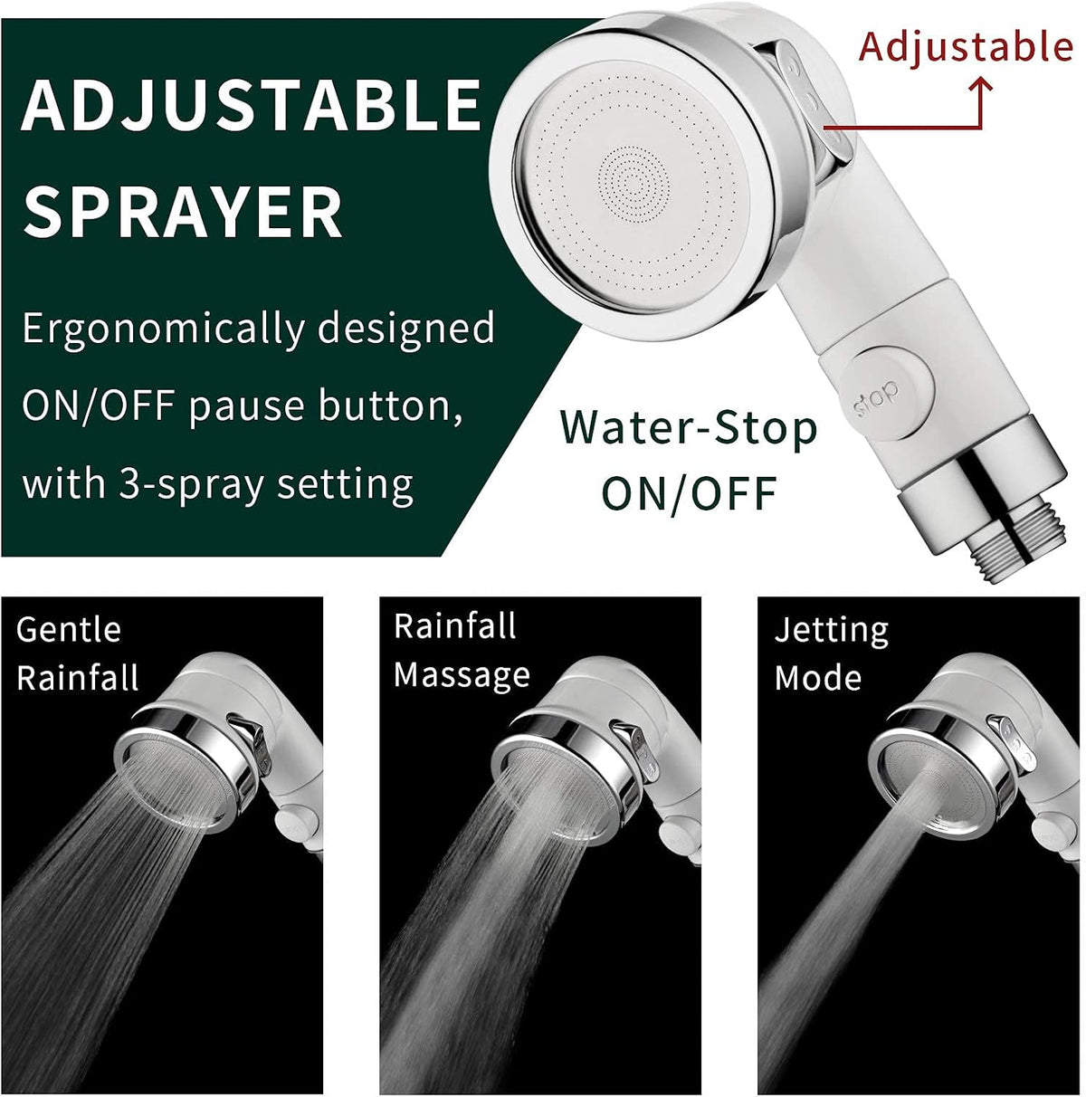 ZCONIEY Sink Faucet Sprayer Attachment, Shower Head Attaches To Tub Faucet, Dog Bathing Hose Shower Set for Laundry Bathroom Kitchen