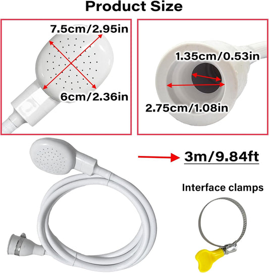 9.84FT/3M Sink Spray Rubber Hose,Sink Hose Sprayer Attachment for Washing
