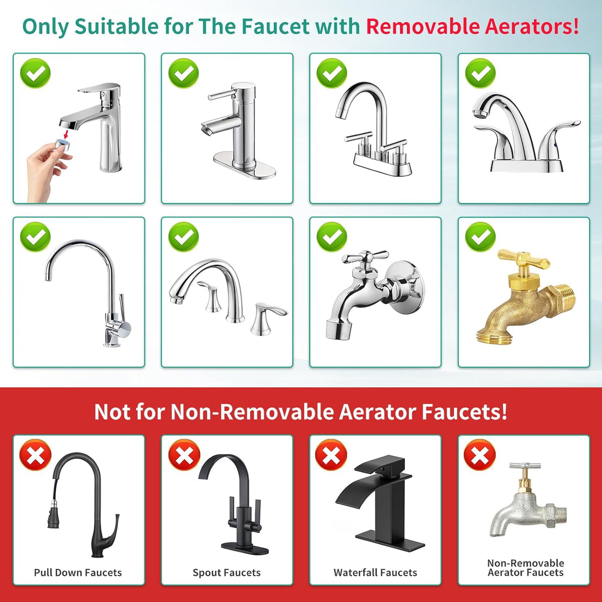 Sink Hose Sprayer Attachment for Faucet, 5 Adapters, Chrome