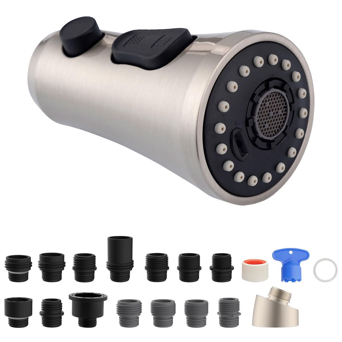 Hibbent Pull Down Spray Head for Kitchen Faucet, 3-Function Sink Nozzle