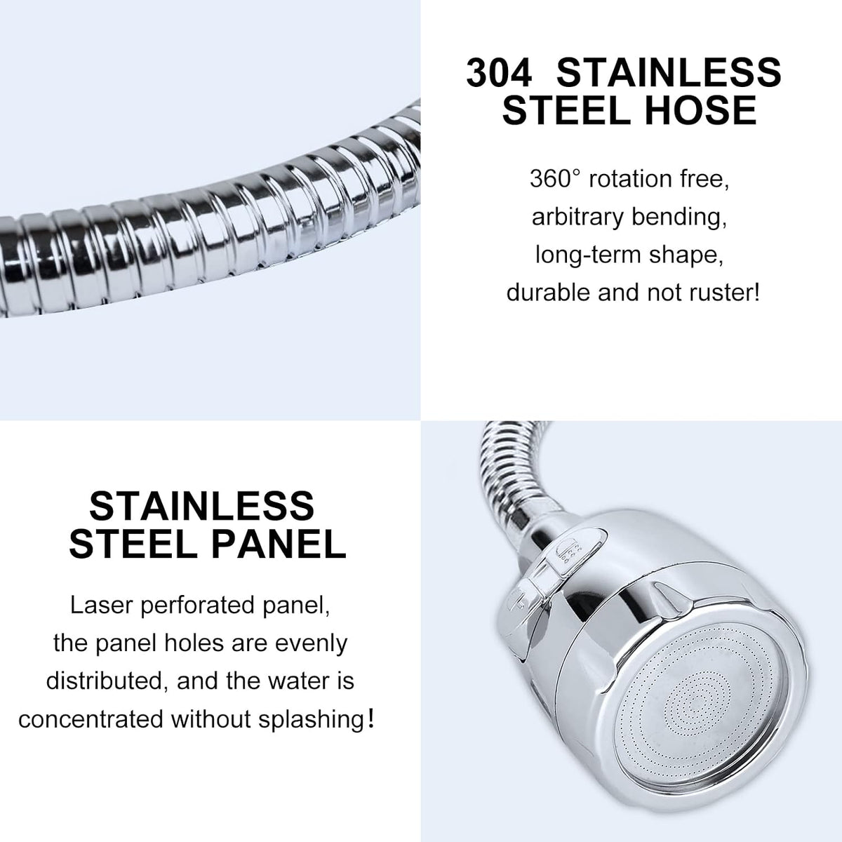 Sink Faucet Attachment, Movable Kithchen Faucet Head 360° Rotatable Faucet Sprayer Head Replacement Water Saving Faucet Extender,Anti -Splash,3 Modes, Chrome Faucet Head for Kitchen and Bathroom