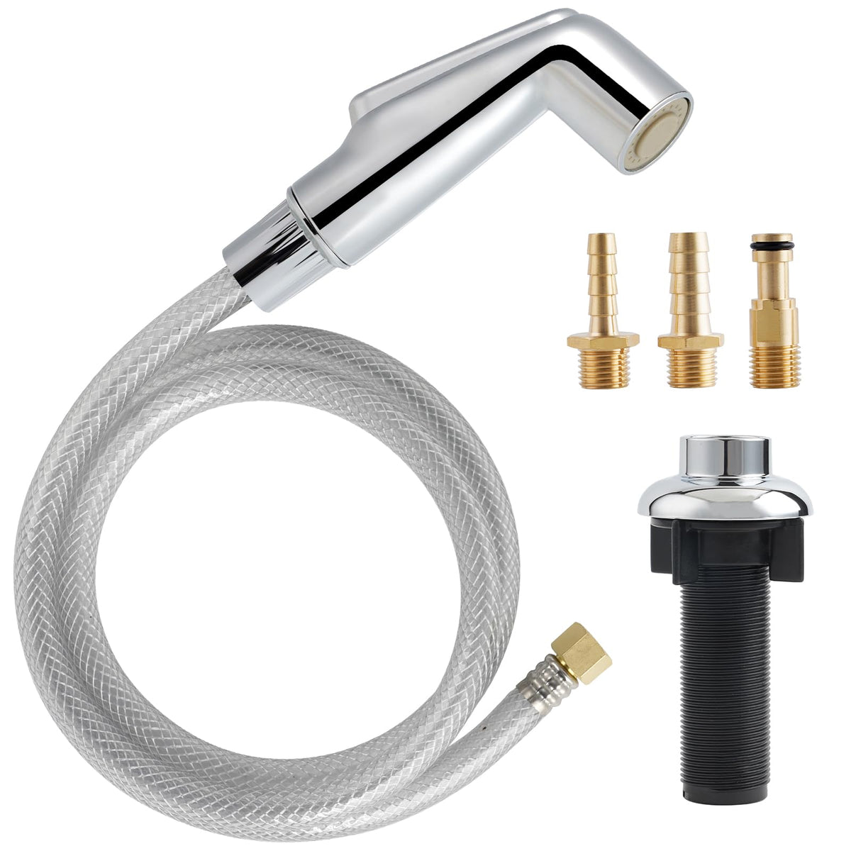 Hygie Rinse Universal Fit Kitchen Sink Spray Attachment, Silver Chrome