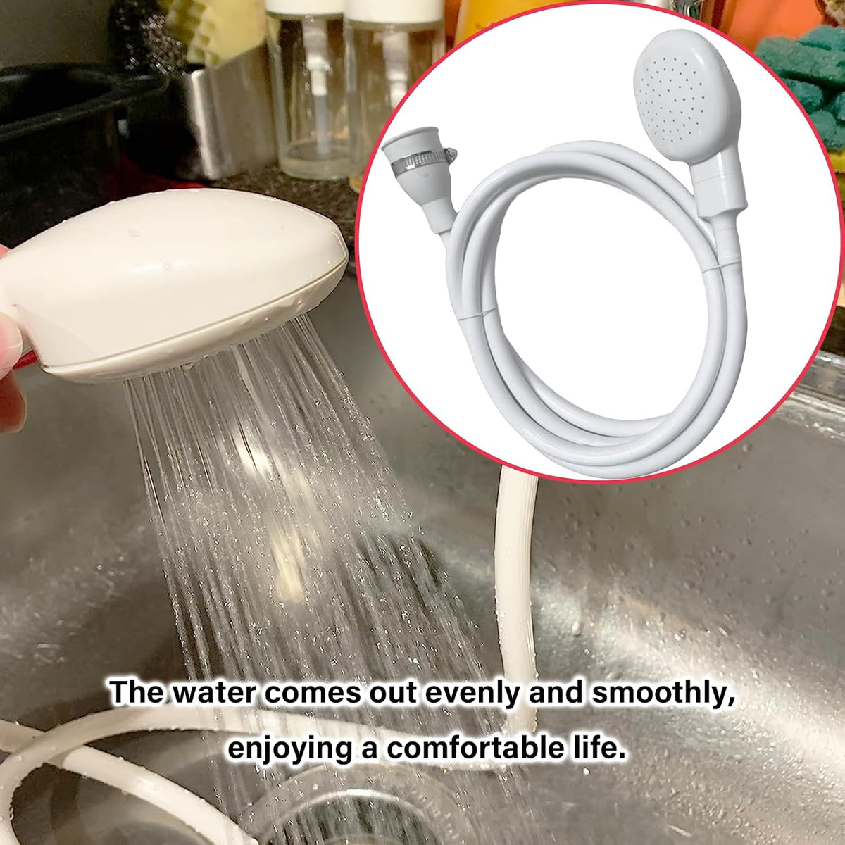 9.84FT/3M Sink Spray Rubber Hose,Sink Hose Sprayer Attachment for Washing