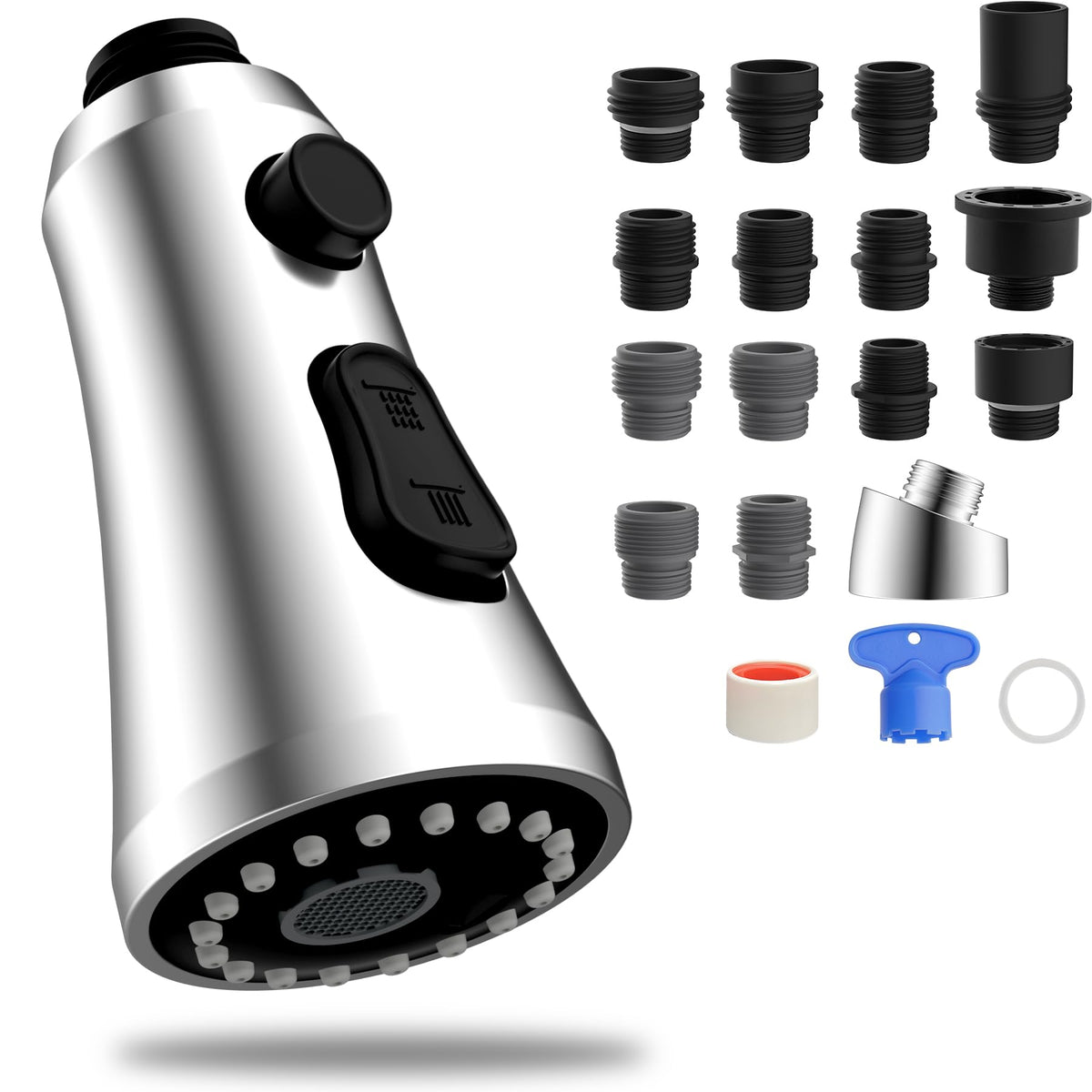 Hibbent Pull Down Spray Head for Kitchen Faucet, 3-Function Sink Nozzle