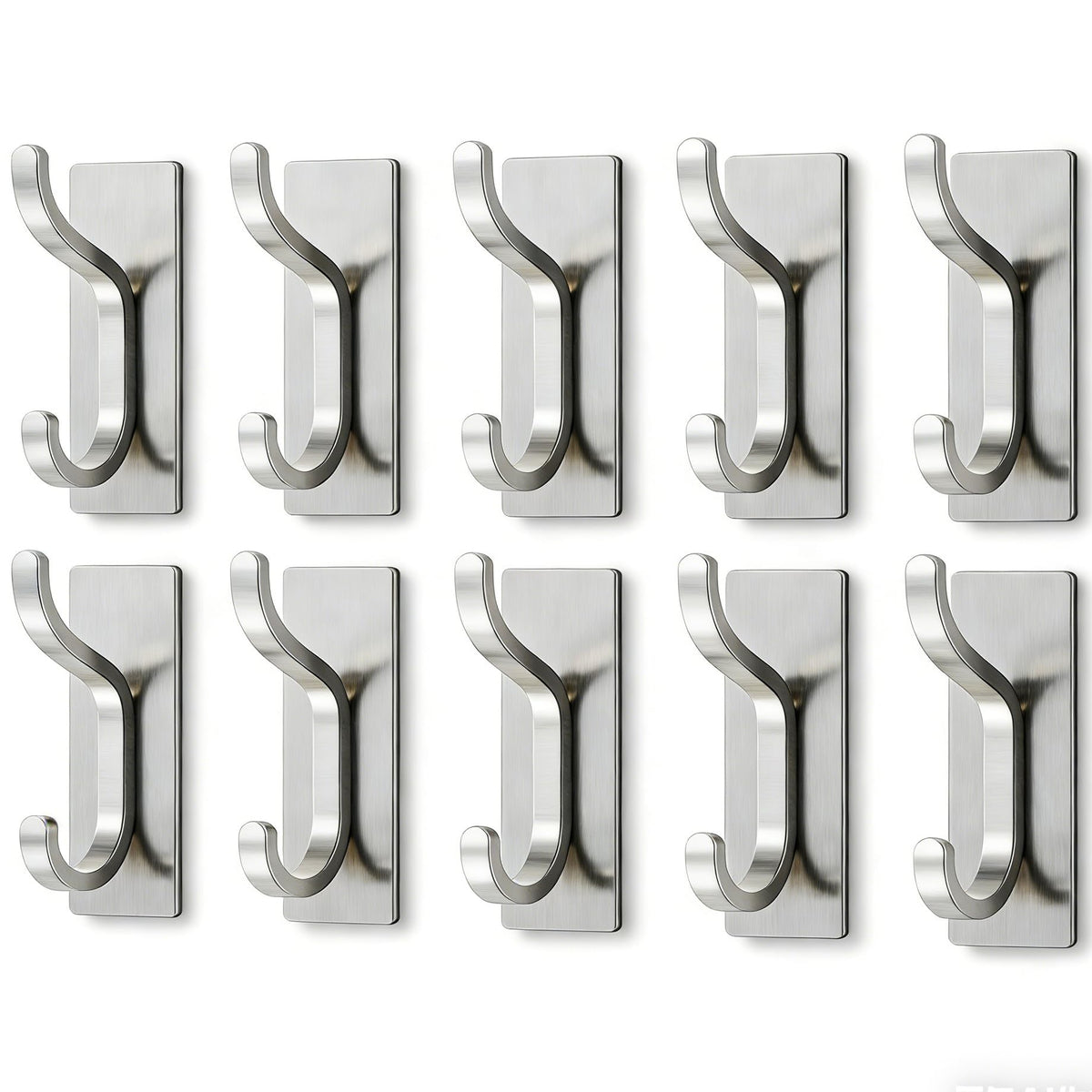 Adhesive Wall Hooks for Towel/Coat,13Lb Strong Stick-On Hooks, White 4 Pack