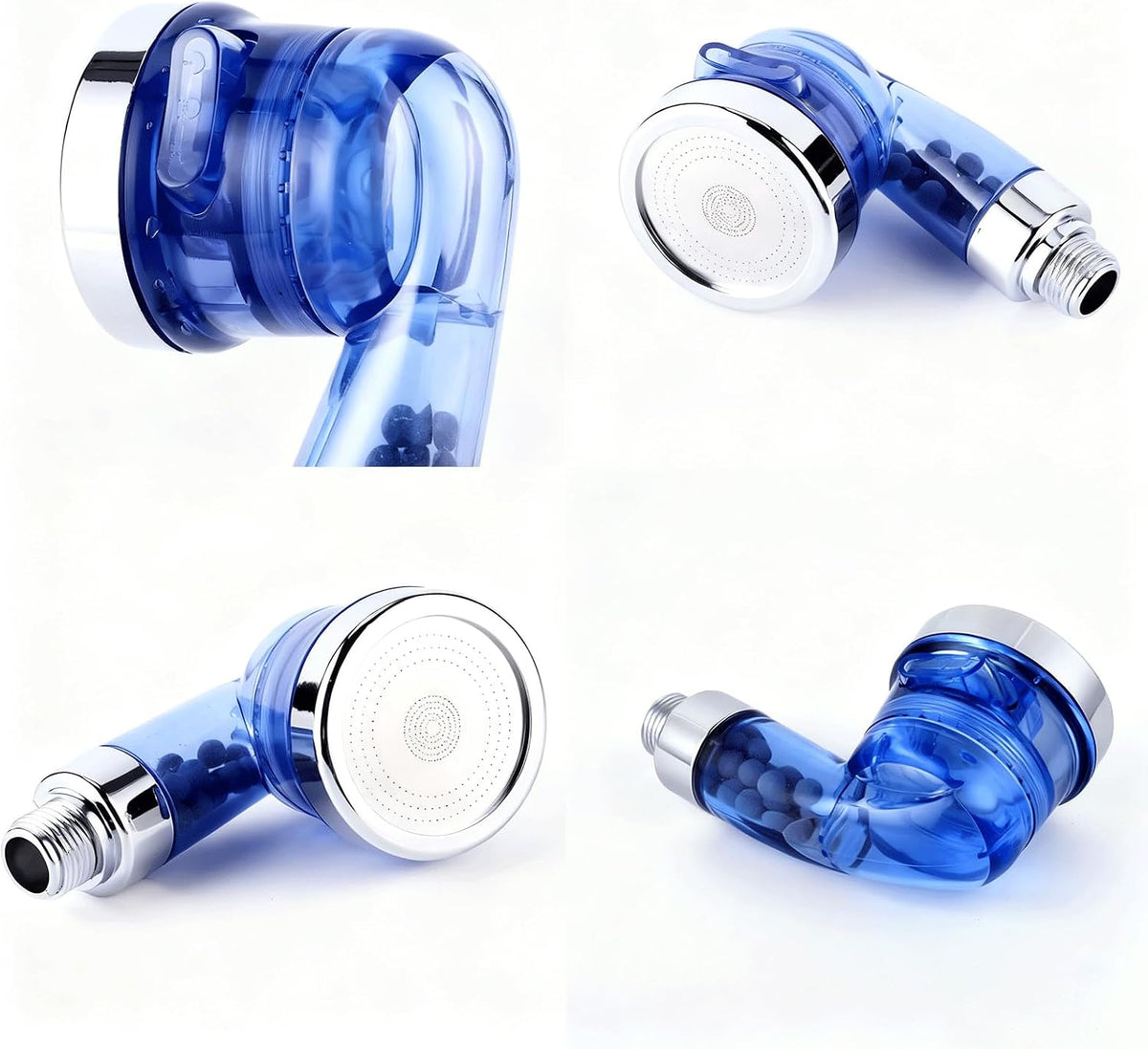 Blue Shampoo Bowl Sprayer Head with Filter, Sink Faucet Sprayer Attachment Salon Shampoo Bowl Spray Head Pedicure Chair Shower Head for Portable Salon Sink, 3 Sprayer Modes & High Pressure