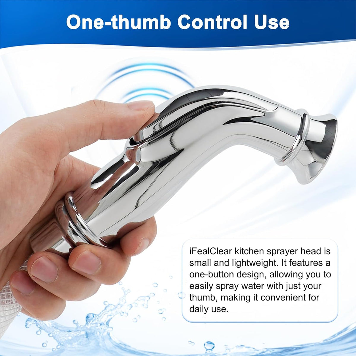 Universal Kitchen Sink Sprayer, Faucet Spray Head with Quick Adapter-Chrome