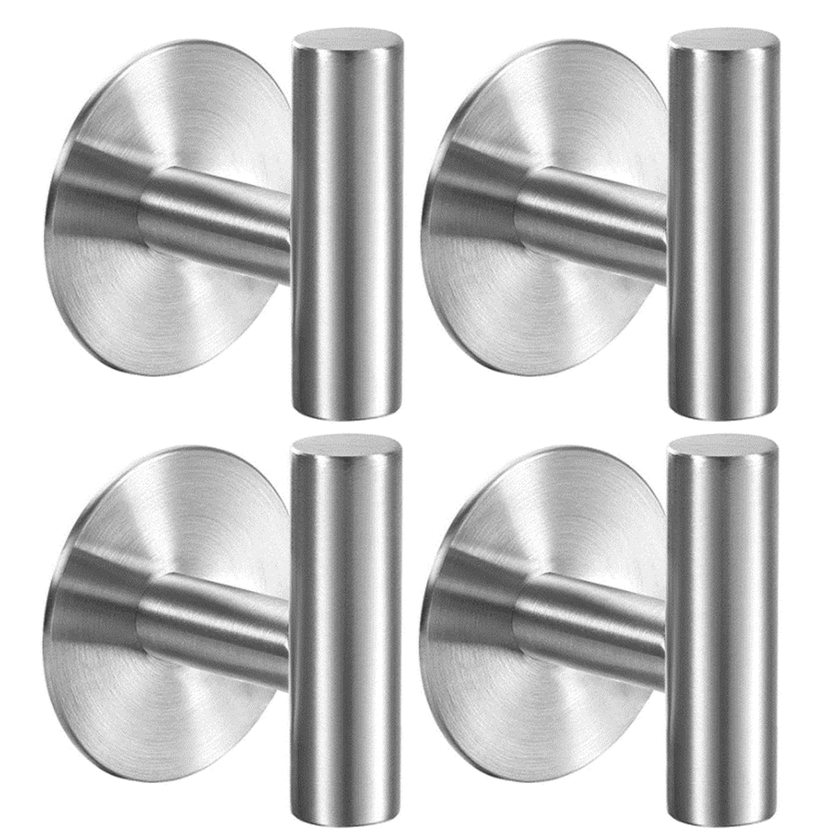Bntuk Adhesive Hooks Heavy Duty Wall Hooks Stainless Steel Waterproof Shower Hook, Adhesive Holder Coat Hook for Hanging, Wall Mounted Towel Hooks for Bathroom Glass Window- 2 Pack