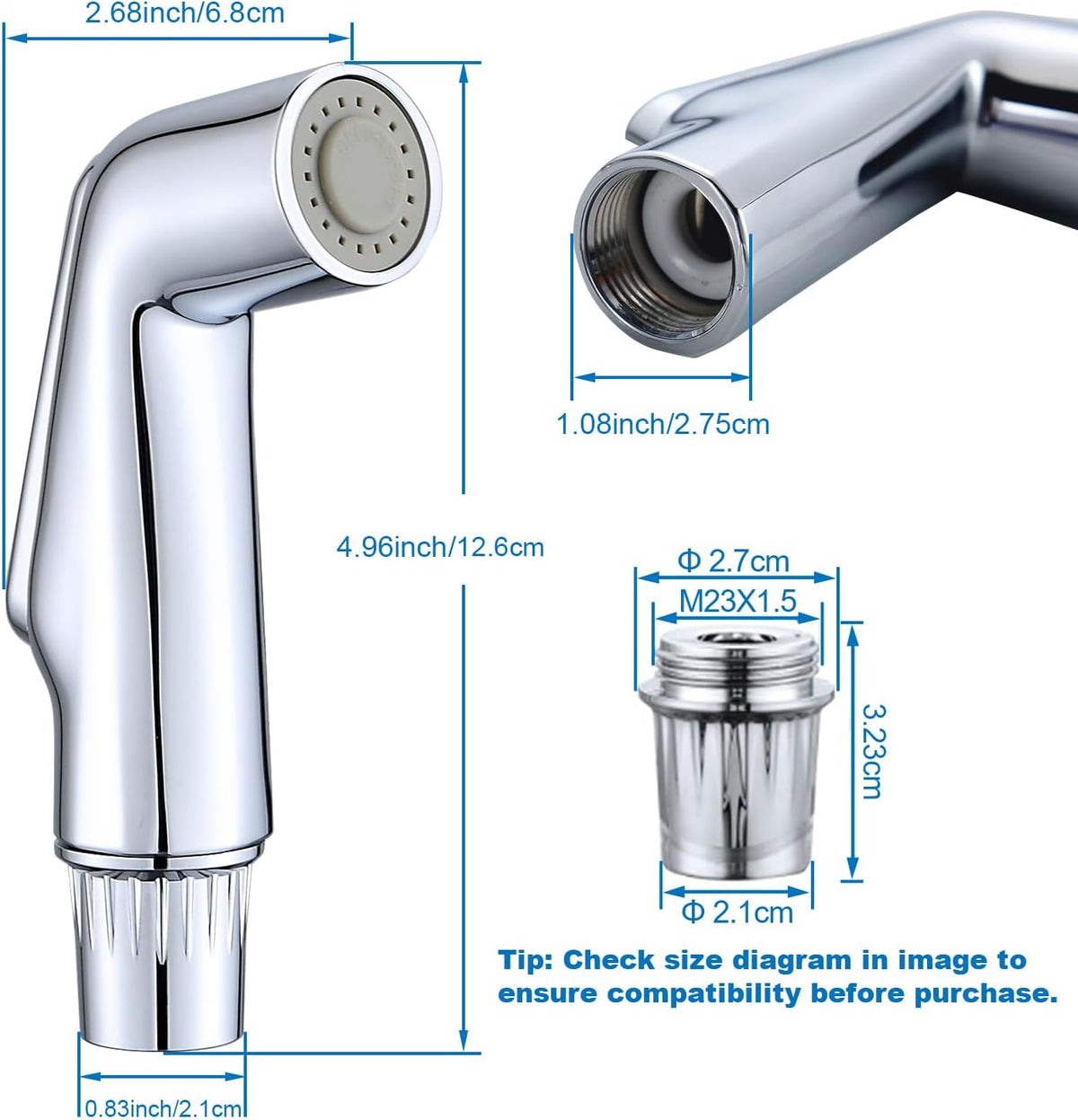 Kitchen Sink Side Sprayer Head Replacement Sink Spray Attachment, Household Kitchen Sink Sprayer Replacement Parts, Chrome Finish