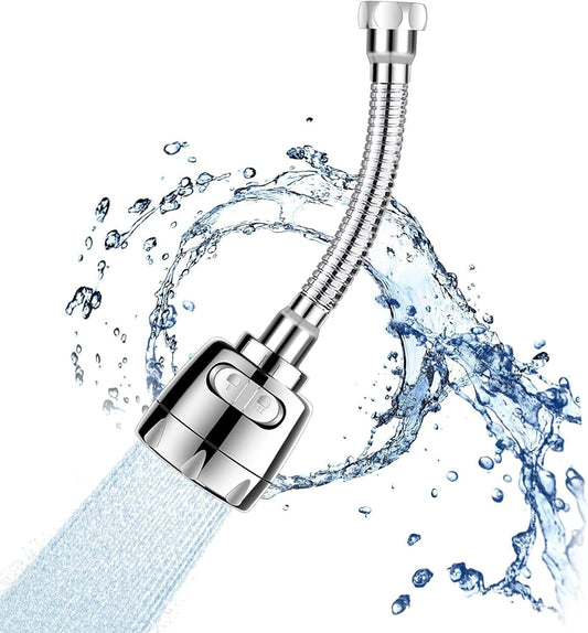 Sink Faucet Attachment, Movable Kithchen Faucet Head 360° Rotatable Faucet Sprayer Head Replacement Water Saving Faucet Extender,Anti -Splash,3 Modes, Chrome Faucet Head for Kitchen and Bathroom