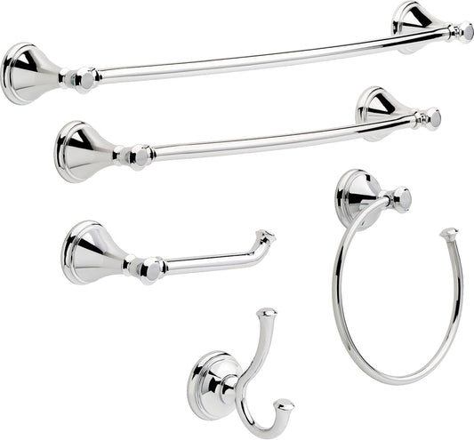 Delta Double Towel Hook for Bathroom or Kitchen| Polished Chrome | Cassidy Accessories