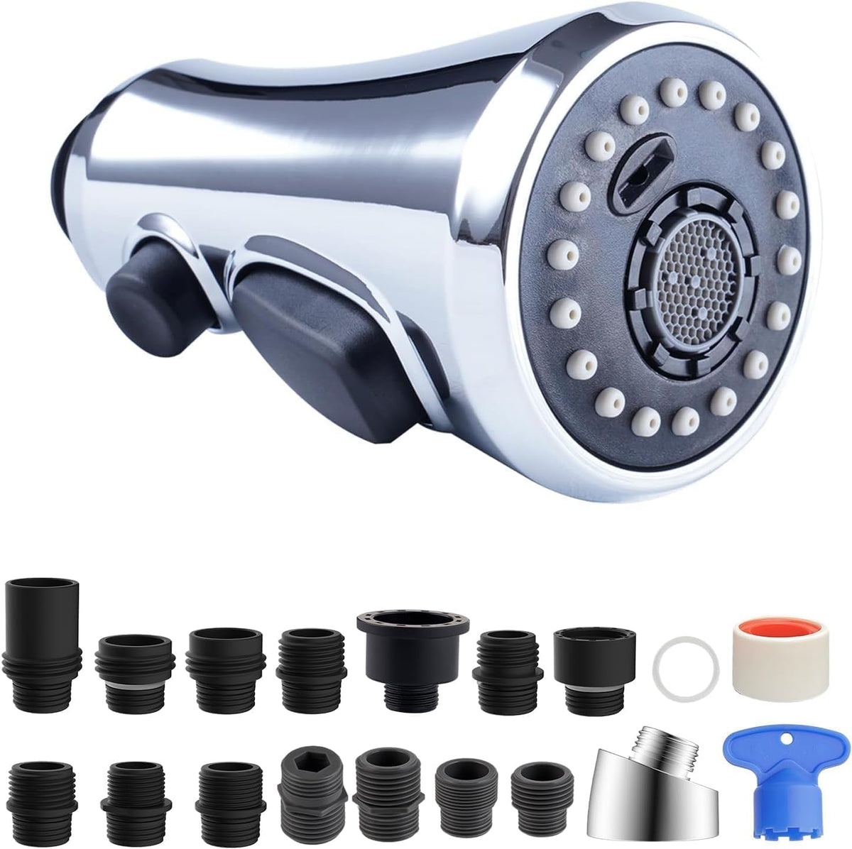 Hibbent Pull Down Spray Head for Kitchen Faucet, 3-Function Sink Nozzle