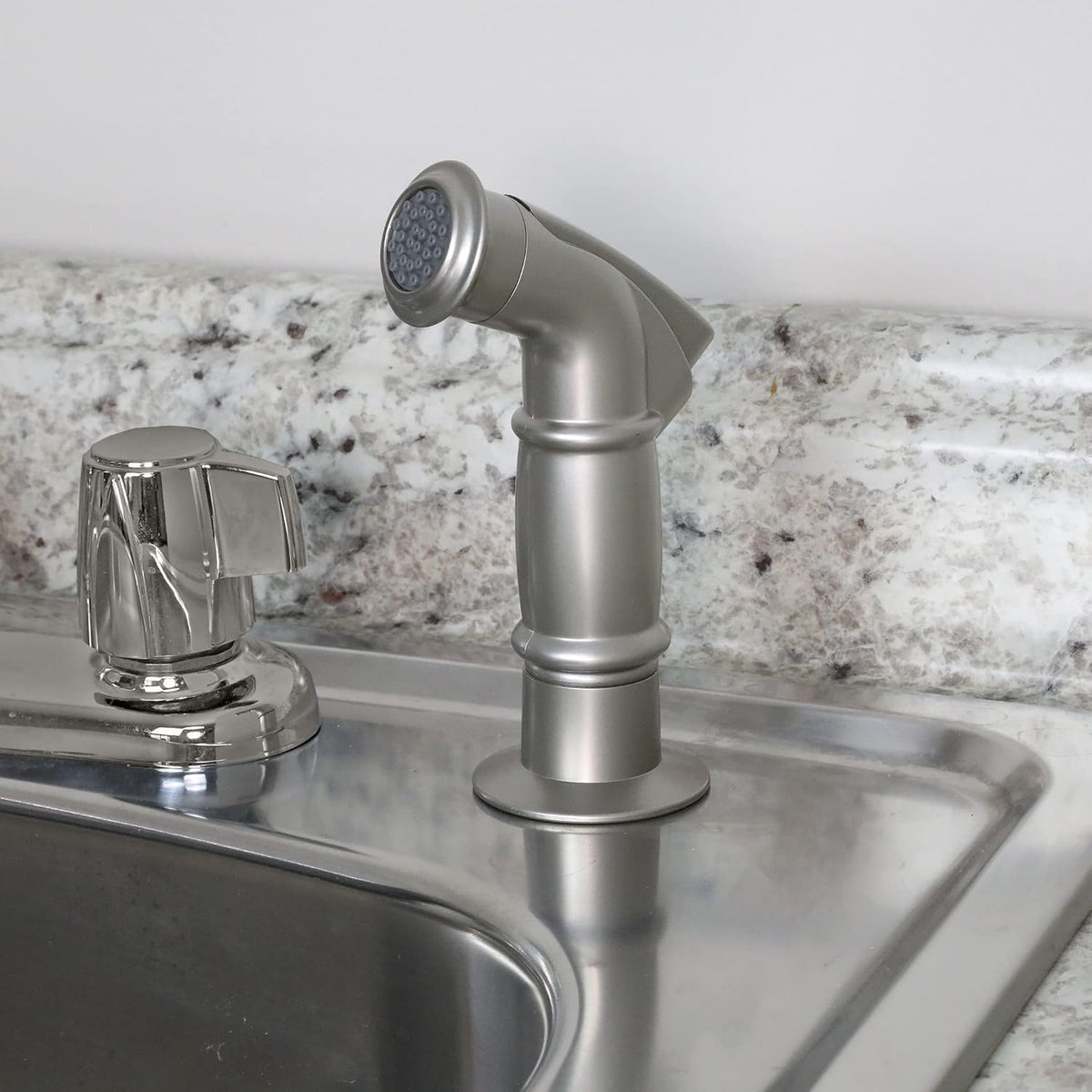 DANCO Kitchen Sink Side Spray with Guide, Brushed Nickel, 1-Pack (10335)