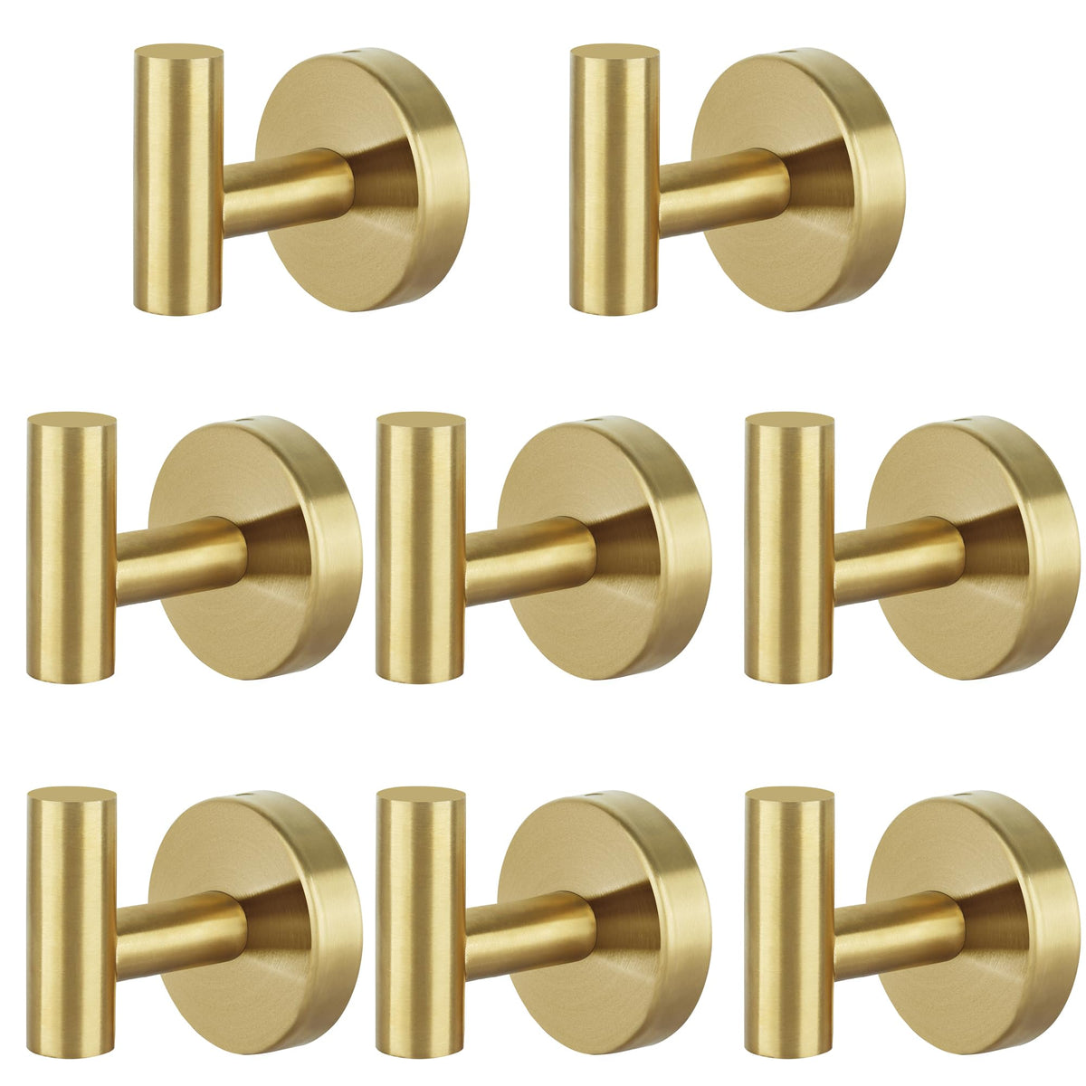 Towel Hooks Bathroom Coat Robe Hook Stainless Steel Heavy Duty Door Hanger Towel Robe Clothes Cabinet Wall for Bathroom Bedroom Kitchen Hotel Pool 4 Packs (Gold)