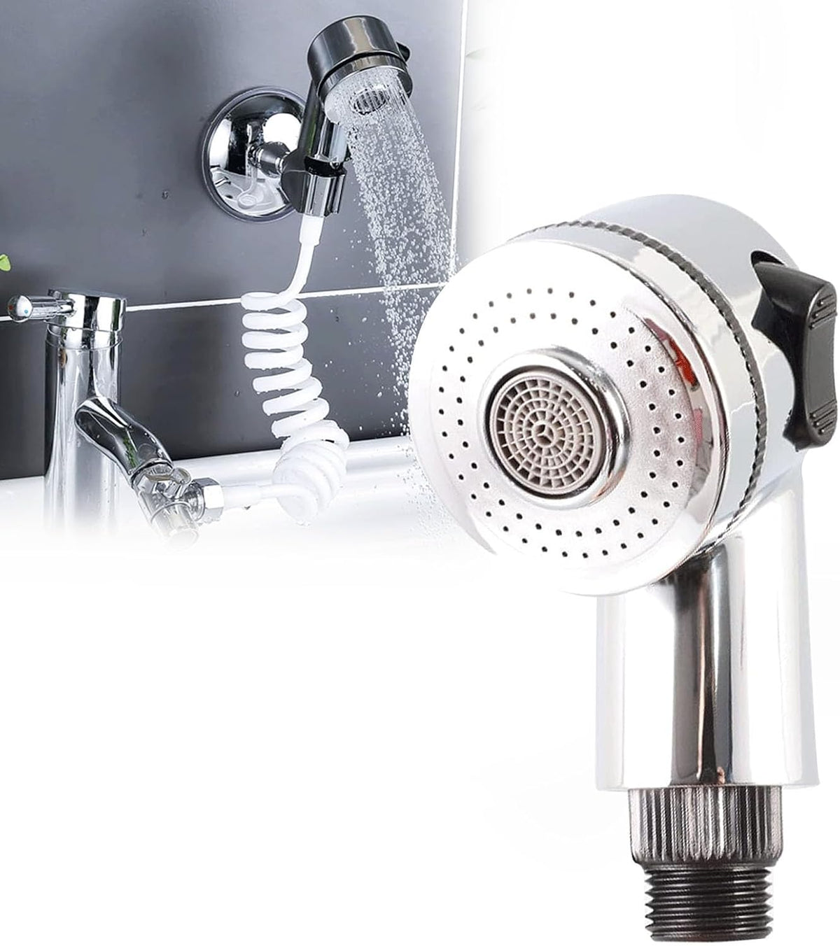 Sink Faucet Sprayer Attachment - Salon Shampoo Bowl Spray Head, Spherical Pedicure Chair Shower Head, Adjustable Hair Washing Handheld Shower Head for Salon & Spa Chairs