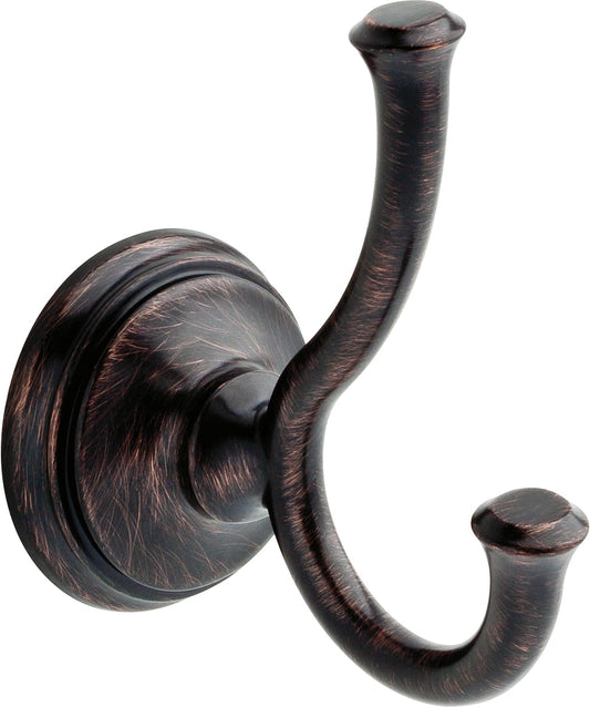 Delta Double Towel Hook for Bathroom or Kitchen| Venetian Bronze | Cassidy Accessories
