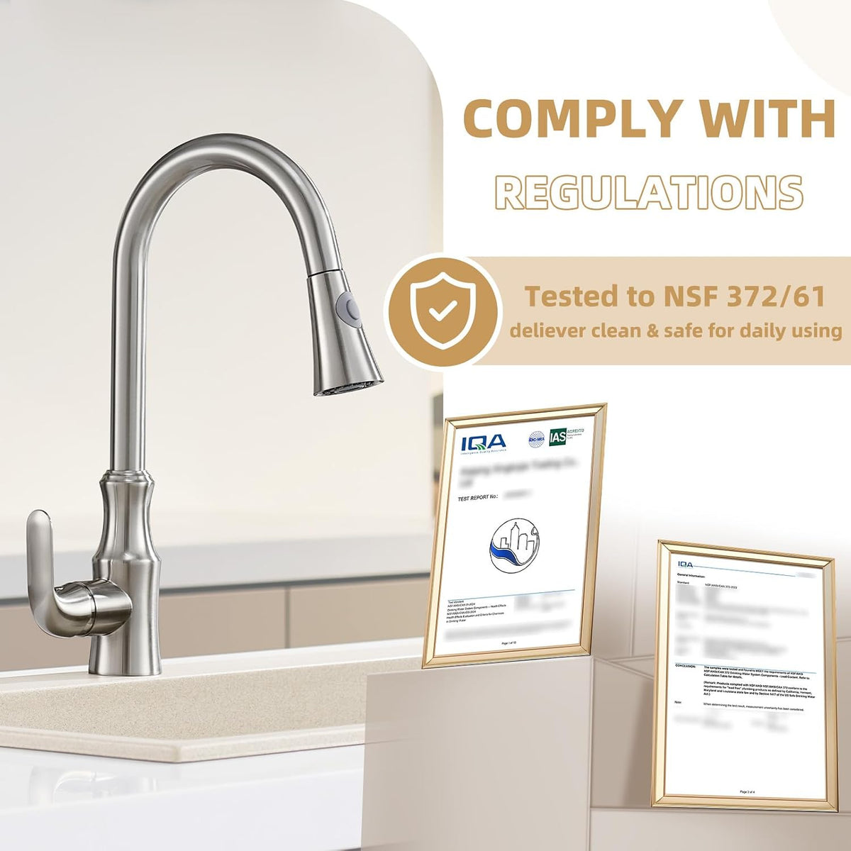 Angle Simple Kitchen Faucet Head, Sink Sprayer Replacement, Brushed Nickel
