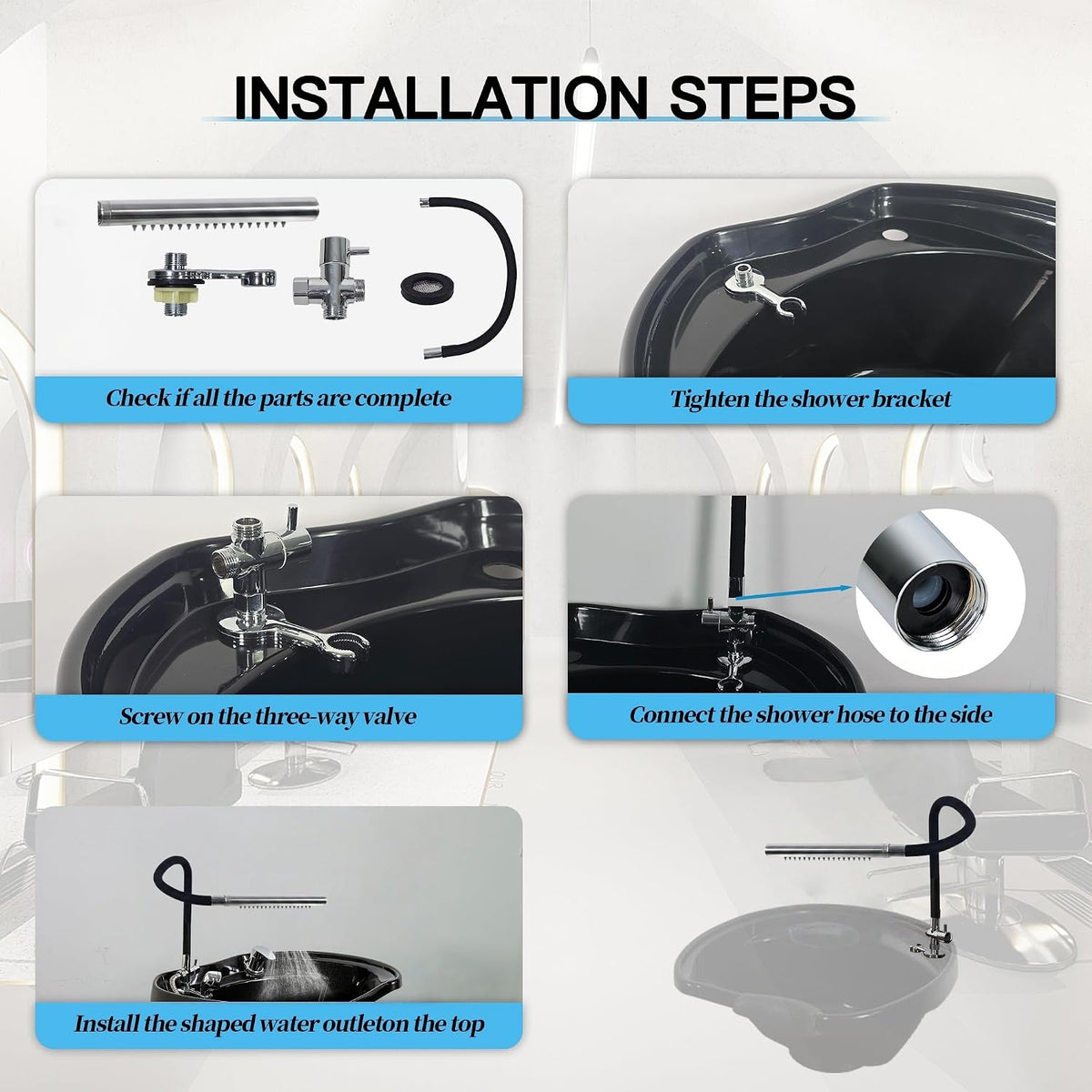 Hands-Free Shampoo Sprayer Head Salon Sink Attachment