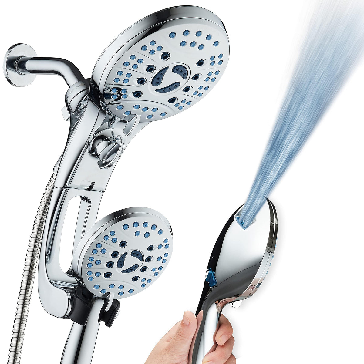 AquaCare 50-mode High Pressure Shower Head Combo with Arm & Dual Power Wash