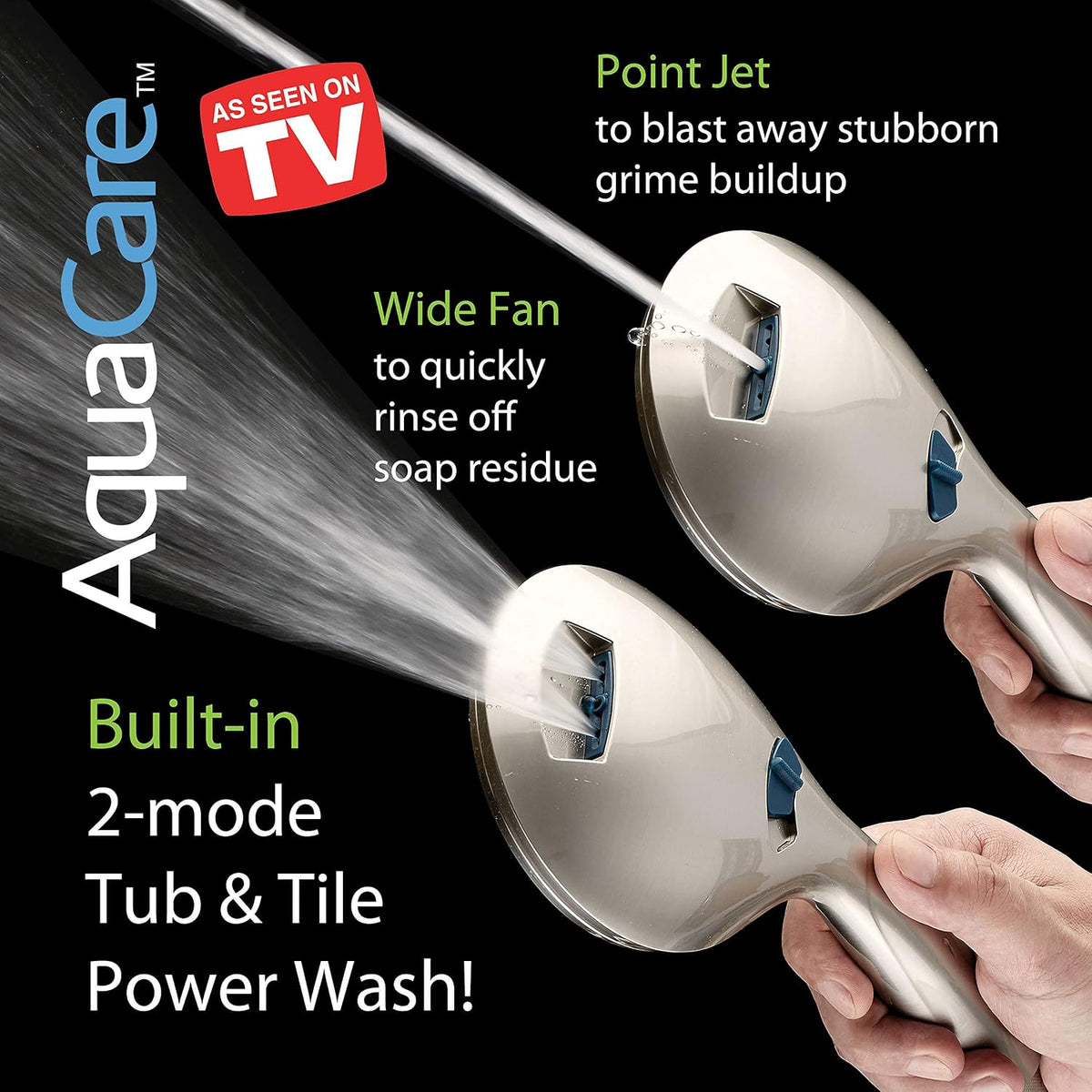 AquaCare 50-mode High Pressure Shower Head Combo with Arm & Dual Power Wash