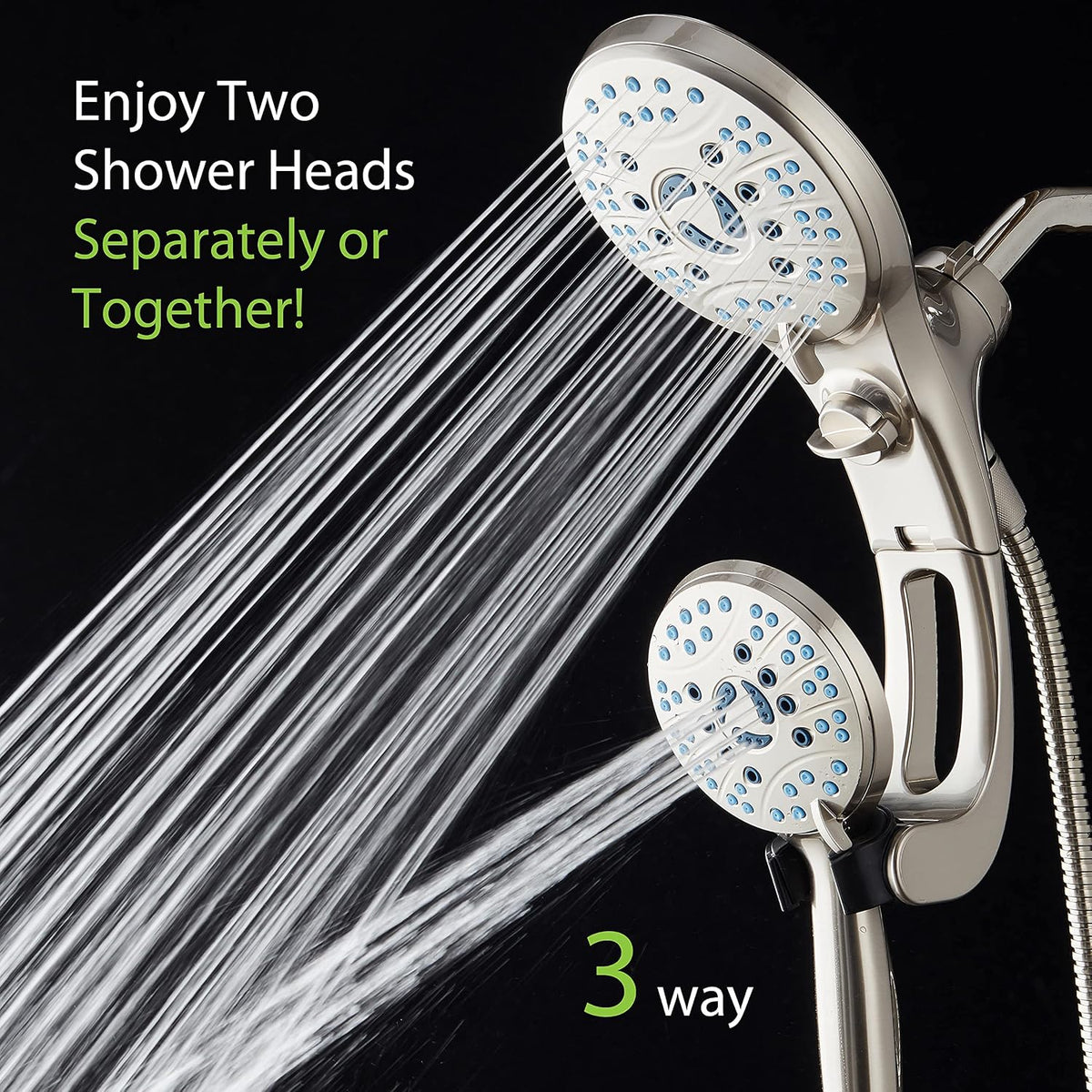 AquaCare 50-mode High Pressure Shower Head Combo with Arm & Dual Power Wash